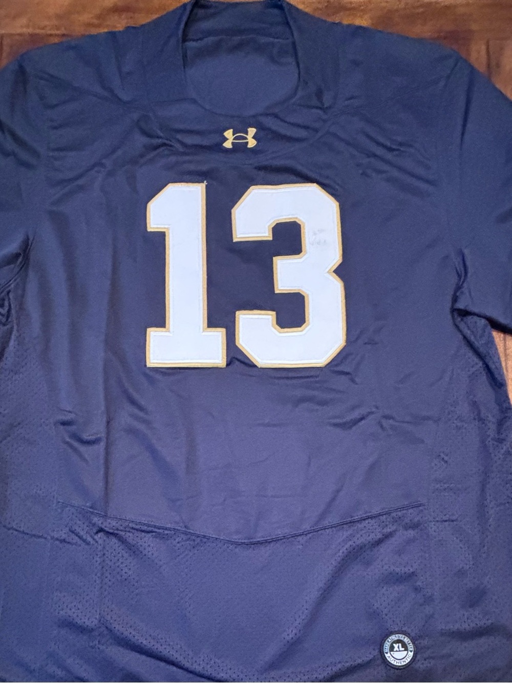 Notre Dame CJ Carr Adult XL Blue Stitched Jersey NWT